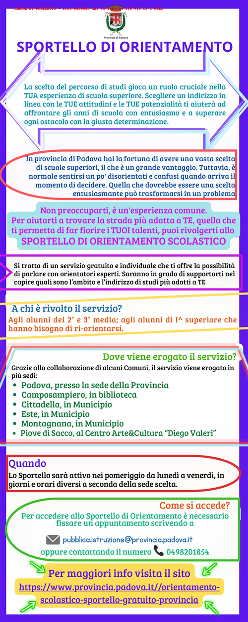 Sportello di Orientamento Scolastico diffuso a.s. 2026/2027
