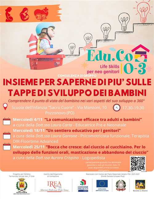 Insieme per saperne di più sulle tappe di sviluppo dei bambini_Edu.Co 0-3 Life Skills per neo genitori